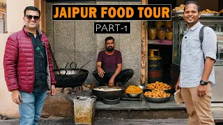 Best ever JAIPUR Food TOUR I Kachori (Aloo, Heeng, Dal) Kesar Pista Makhan + Dal Pakwan + Gulab Chai