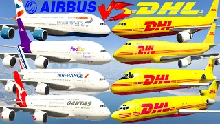 GTA V: Every DHL Airplanes VS Airbus A380-800 Planes Best Extreme Longer Crash and Fail Compilation