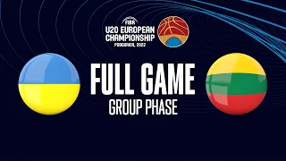 Ukraine v Lithuania | Full Basketball Game | FIBA U20 European Championship 2022