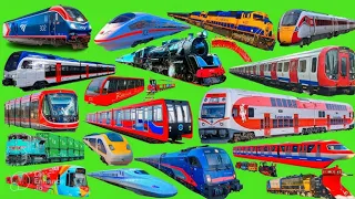 Trains For Kids | Learning types of trains - Railway Vehicles, Steam trains, Tram