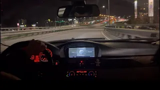 Night city drive ASMR . No traffic . City road  life 🌆