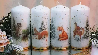 INSPIRATION CHRISTMAS CANDLES DECORATIONS IDEAS DIY DECOUPAGE