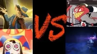 Indie Animations Main Characters Blitzo VS Uzi VS Pomni VS Rocky