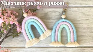 DIY Arco-Íris em Macramê passo a passo | DIY Macrame Rainbow | Fê Barreiros Macramê #macrame