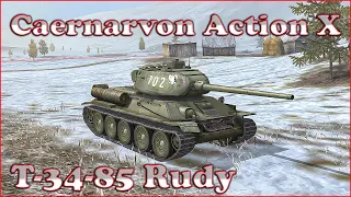 Caernarvon Action X, T-34-85 Rudy - WoT Blitz UZ Gaming
