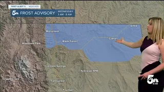 Chilly tonight with a frost advisory for northern El Paso County