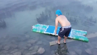 recycled PET bottles turned into DIY stand up paddle board (SUP)