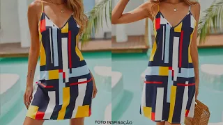 COMO FAZER VESTIDO EVASÊ DE ALCINHA, SEM MOLDE