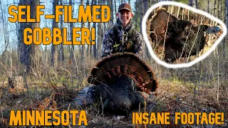 SELF-FILMED GOBBLER BY 15 YEAR OLD!!! Minnesota Turkey Season