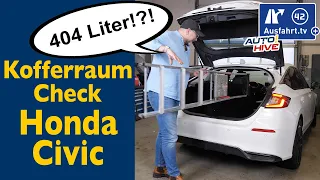Kofferraum-Check: Honda Civic - was passt in den Kofferraum? Fahrrad? Leiter? Koffer? Taschen?
