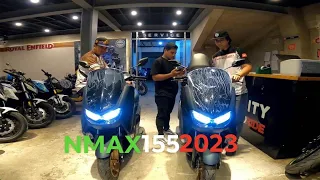 NMAX 155 2023 ABS SRP 151,900 | SPECS | DEMO | SOUND CHECK | PRICE | MONTHLY RATE | KIRBY MOTOVLOG