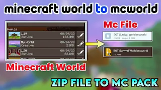 How To Make McWorld File Of Minecraft World | (Android, Zarchiver) | Convert a Zip File Into Mcpack