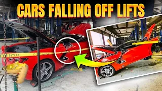 Cars Falling OFF of Car Lifts / Garage Hoists | DONT DO THIS IF YOU'RE A MECHANIC !