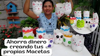 Ahorra dinero creando tus propias Macetas hechas con pomas plásticas