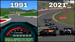 Evolution of Spa in F1 Games in 3 laps