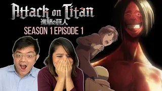 ATTACK ON TITAN 1x01 - First Time Reaction "To You, in 2000 Years - The Fall of Shiganshina: Part 1"