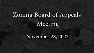 Zoning Board of Appeals Meeting - November 28, 2023