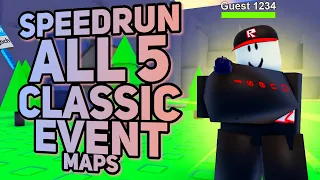 SPEEDRUN ALL 5 CLASSIC EVENT MAPS | ADMIN COMMAND ABUSE | Tower Defense Simulator