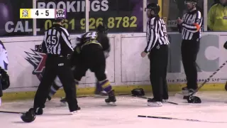 Michael Folkes vs Brendan Brooks EIHL fight 21-11-15