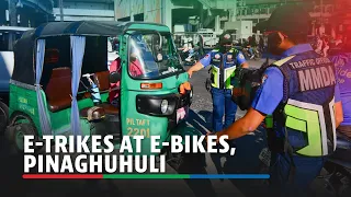 Mga e-trikes at e-bikes sa national road, huli