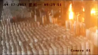 Footage: Gas cylinders explode at facility in east China