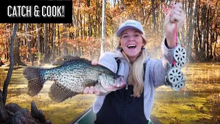 YO-YO FISHING FOR SLAB CRAPPIE!!! Simple Method for Catching Fresh Fish For Dinner! Catch & Cook!