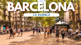 Barcelona La Rambla Walking Tour May 2024: Feel The Vibe of Central Barcelona 4k