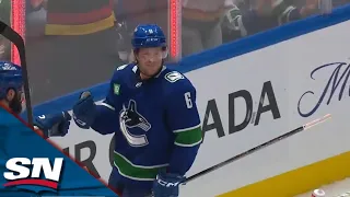 Canucks' Brock Boeser Tucks In Rebound To Record First Career 4-Goal Game