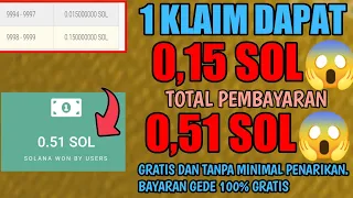 0,15 SOL PERKLAIM💰TOTAL PEMBAYARAN GRATIS 0,51 SOLANA| WEB PENGHASIL CRYPTO | FAUCET LEGIT 2023