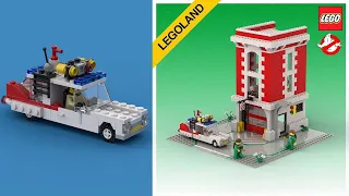 LEGO build reimagines Ghostbusters Firehouse and Ecto-1 as 1980s set