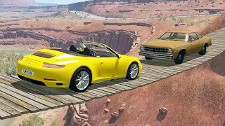 Mobil vs Suspension Bridge #2 - BeamNG Drive