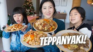 TEPPANYAKI de Res y Pollo con Arroz Frito y Fideo