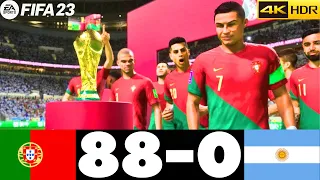 FIFA 23 - PORTUGAL 88-0 ARGENTINA ! FIFA WORLD CUP QATAR 2022 ! RONALDO VS MESSI ! PS5 4K HDR !