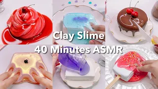 【ASMR】🍦ねんどスライムまとめ🍦【音フェチ】Clay Slime Compilation 40 Minutes ASMR