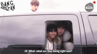 [ENG] 150607 [BANGTAN BOMB] Facial muscles exercise time in the car