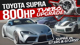 We Turned the Toyota Supra Into a 800hp Beast!! Drag Races GT2RS & GT3RS! Who will win??