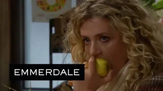 Emmerdale - Maya Seductively Eats an Apple in Front of Jacob