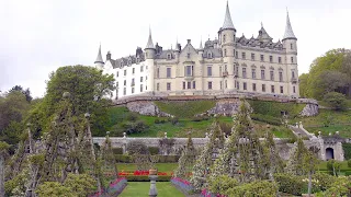 Beautiful Dunrobin Castle with the the massed Highland Pipe Bands playing Mist Covered Mountains