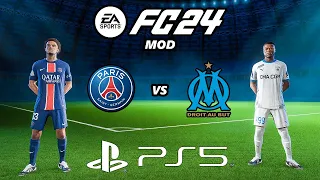 FC 24 PSG - OM | PS5 MOD 24/25 Ultimate Difficulty Career Mode HDR Next Gen