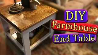 Farmhouse End Table (DIY) with Build Plans