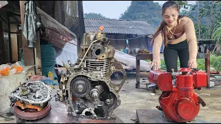 TIMELAPSE :Genius girl repairs and restores all types of diesel engines and motorbike engines