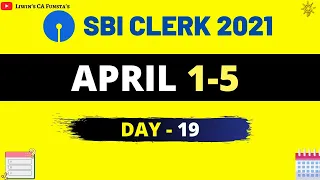 🔴  April Revision 🔥  Day -19 | April 1-5 | SBI CLERK 2021 Mega Quiz | CA Funsta