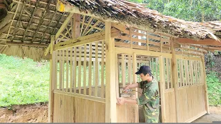 Build a log cabin kitchen. Wooden wall is completed | Nông Văn Bình