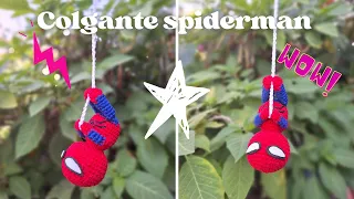 Colgante de Spiderman tejido a crochet | Amigurumi Hombre Araña