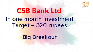 CSB Bank || Short term target 320 rupees || Big breakout #csbbank #csbstock #stockmarket #investing