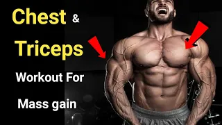 Chest & Triceps workout for mass gain | bodybuilding | gym body motivation