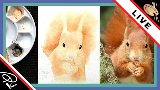 How to Paint Realistic Eyes - Watercolour Painting Tutorial - [Red Squirrel Part 1]