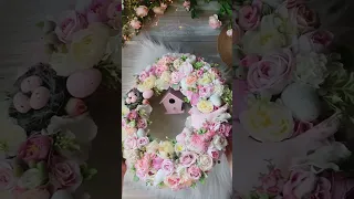 Великодній вінок. Easter wreath. Flowers wreath.