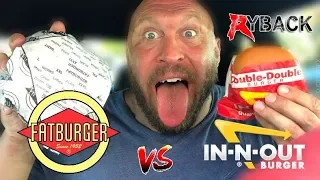 IN-N-OUT Out Double Double Burger VS Fatburger XXL  Burgers Food Review Challenge - Ryback TV