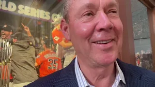 Houston Astros owner Jim Crane reacts to Yordan Alvarez's walk-off home run in ALDS Game 1